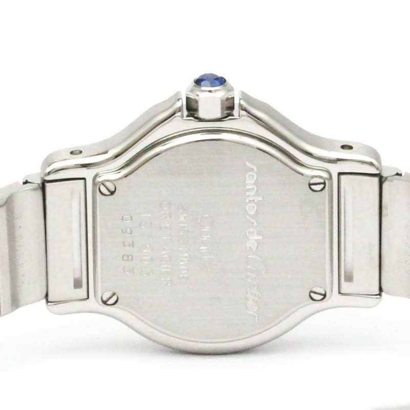 卡地亞 Santos 八角形 18K 金精鋼石英女錶 187903 拋光-6