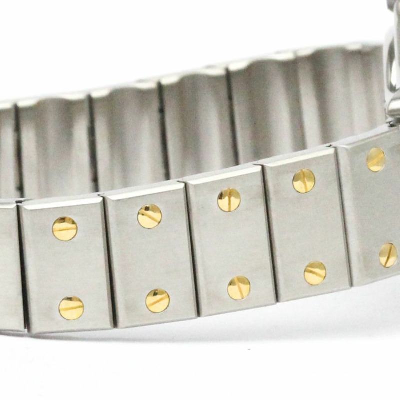 卡地亞 Santos 八角形 18K 金精鋼石英女錶 187903 拋光-7