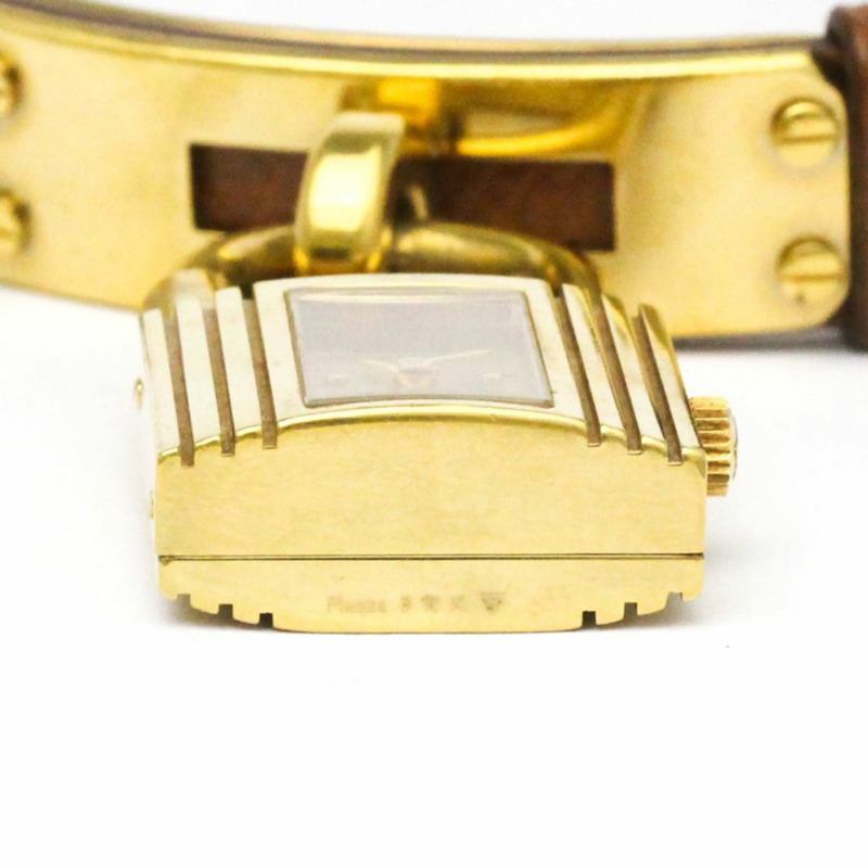 愛馬仕 Kelly 女士腕錶，鍍金皮革錶帶，石英機芯，型號 BKE1.201-5