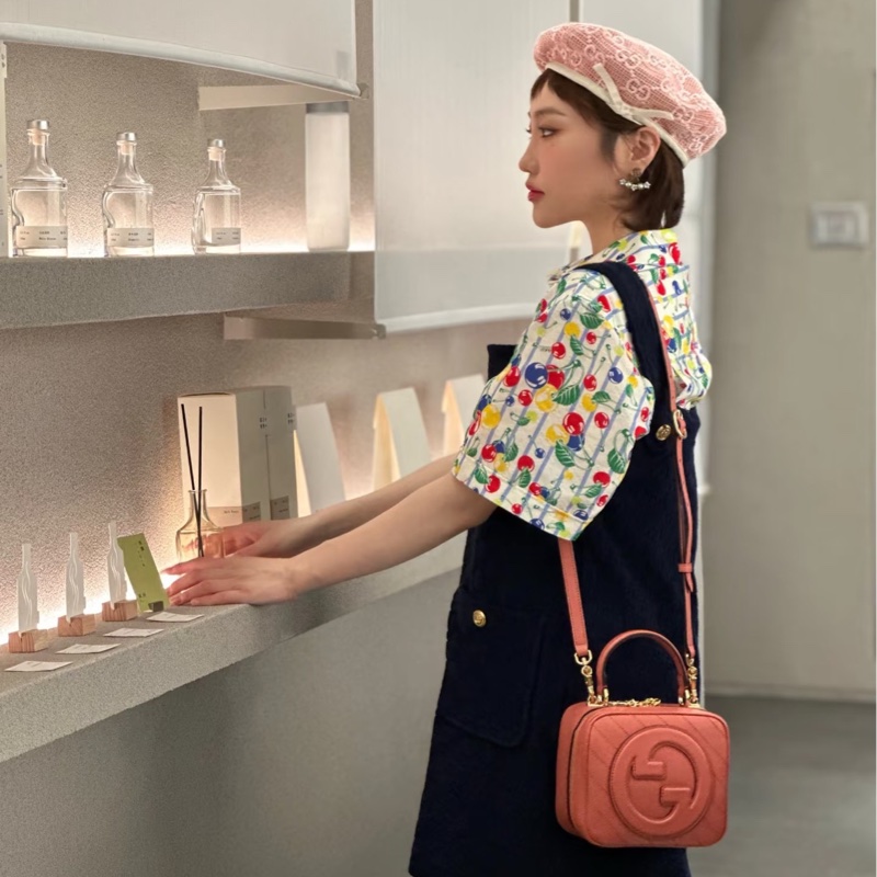 Gucci粉色編織貝蕾帽-2