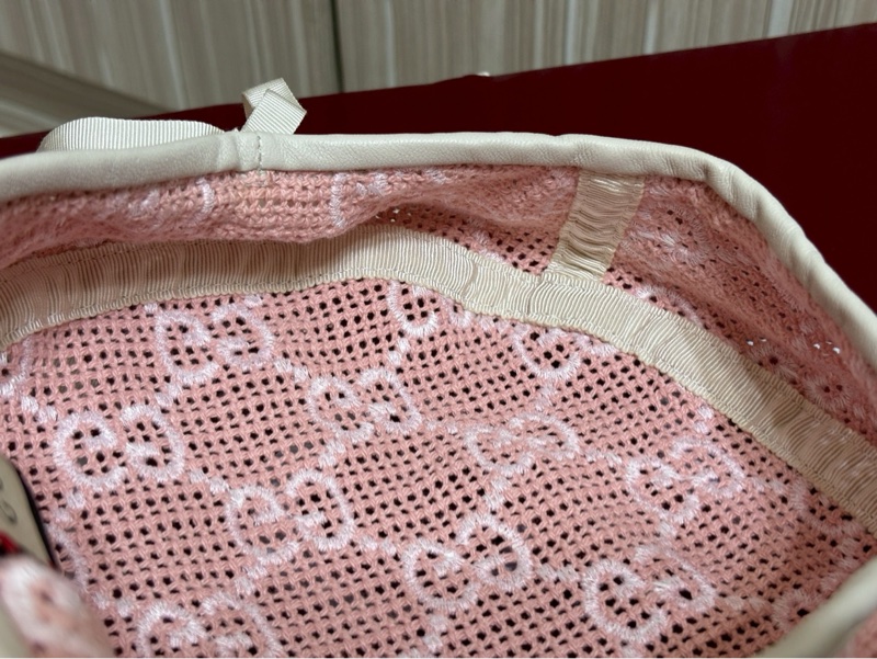 Gucci粉色編織貝蕾帽-8