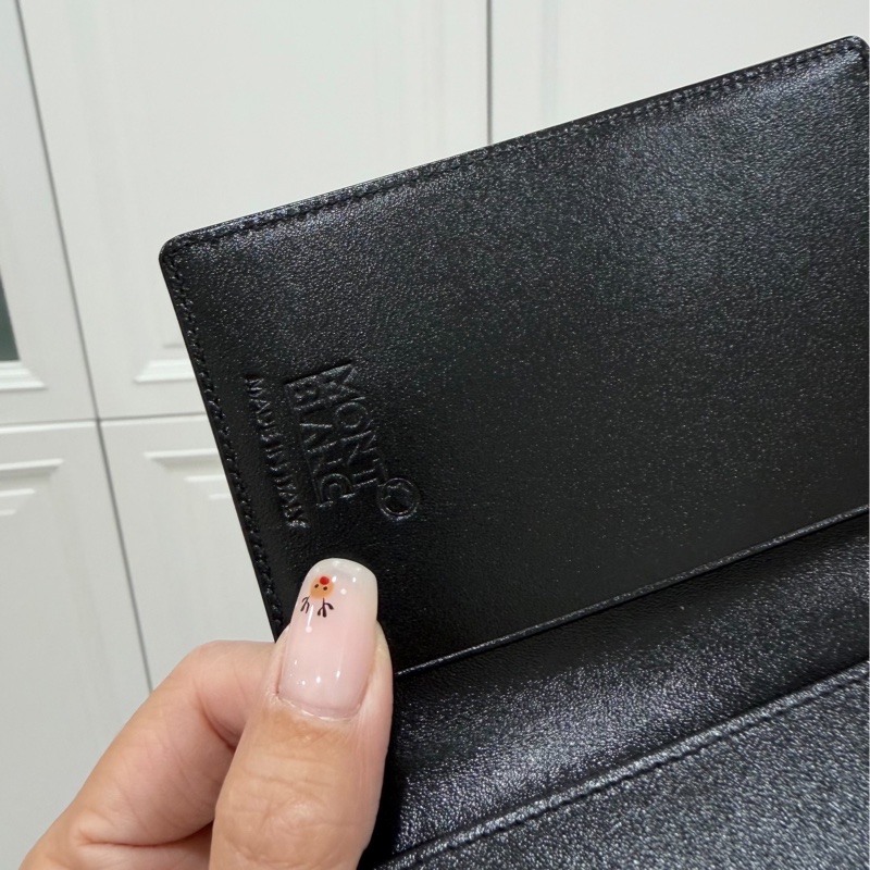 montblanc 萬寶龍 黑色 卡夾 卡包 短夾 信用卡卡夾 名片夾 皮夾 皮包-2