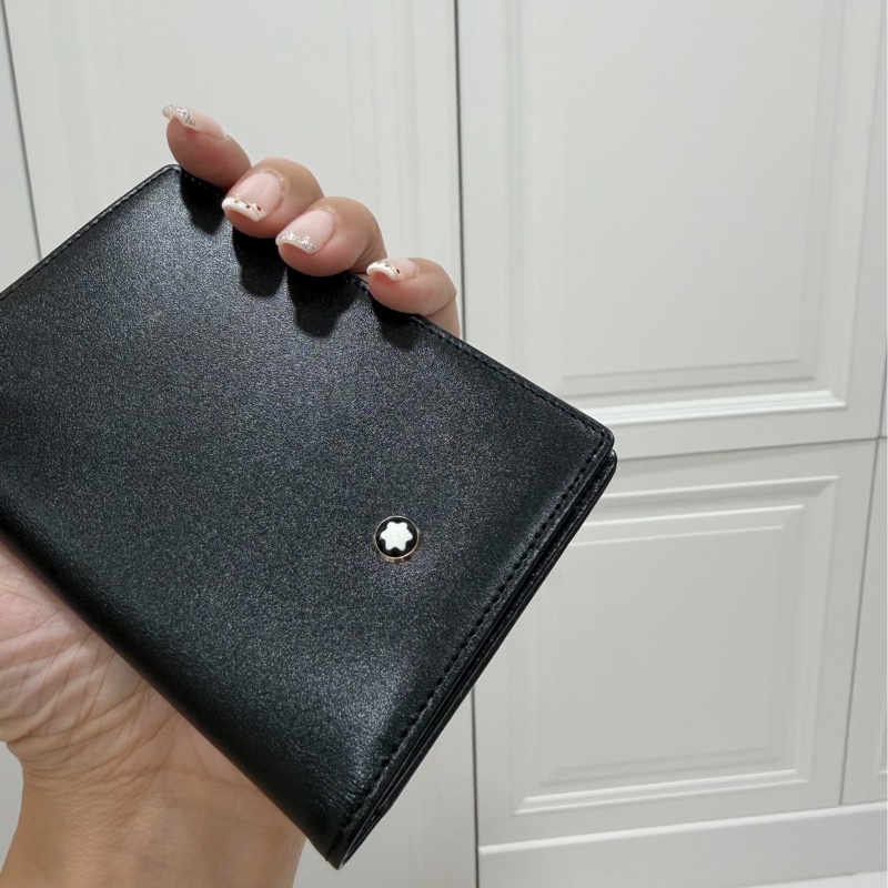 montblanc 萬寶龍 黑色 卡夾 卡包 短夾 信用卡卡夾 名片夾 皮夾 皮包-7
