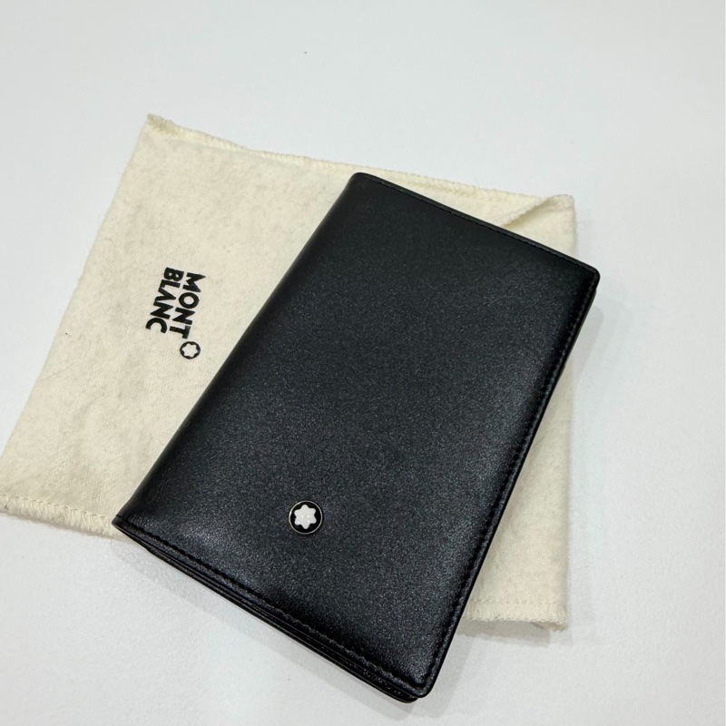 montblanc 萬寶龍 黑色 卡夾 卡包 短夾 信用卡卡夾 名片夾 皮夾 皮包-8