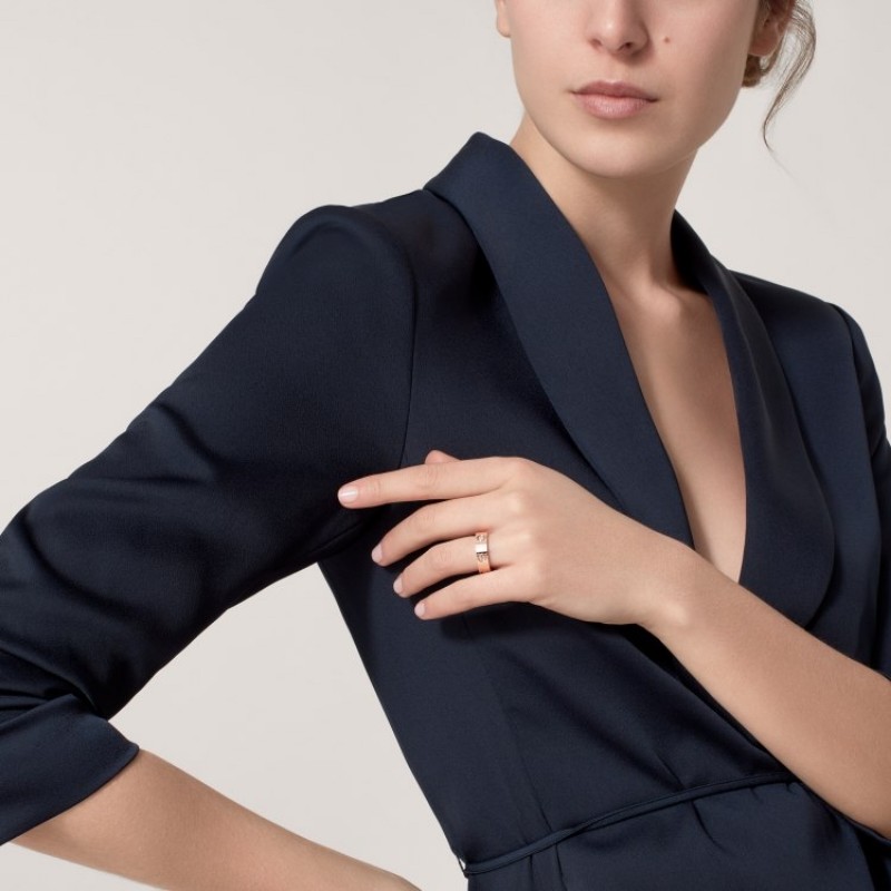 Cartier玫瑰金 三鑽 love 戒指 寬版 53碼-4