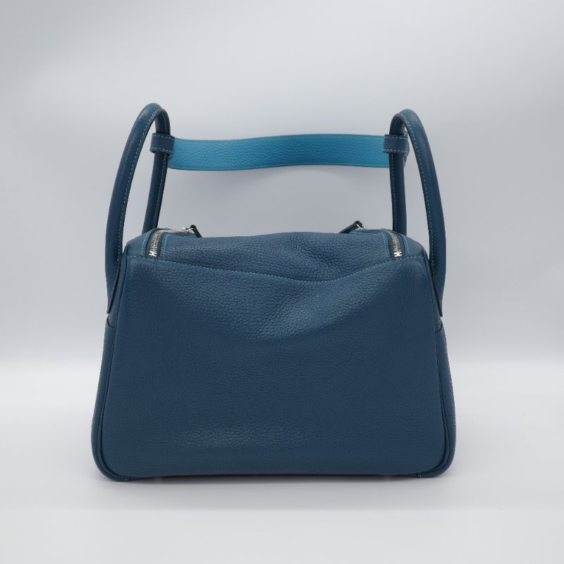 Hermès 愛馬仕 Lindy 30  綠松石 鴨子藍 雙拼色  TC牛皮 銀扣 單肩包 框 R ｜🈶️專櫃購證-3