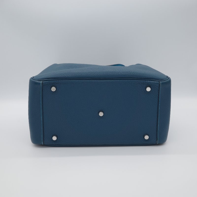 Hermès 愛馬仕 Lindy 30  綠松石 鴨子藍 雙拼色  TC牛皮 銀扣 單肩包 框 R ｜🈶️專櫃購證-5