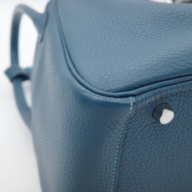 Hermès 愛馬仕 Lindy 30  綠松石 鴨子藍 雙拼色  TC牛皮 銀扣 單肩包 框 R ｜🈶️專櫃購證-8