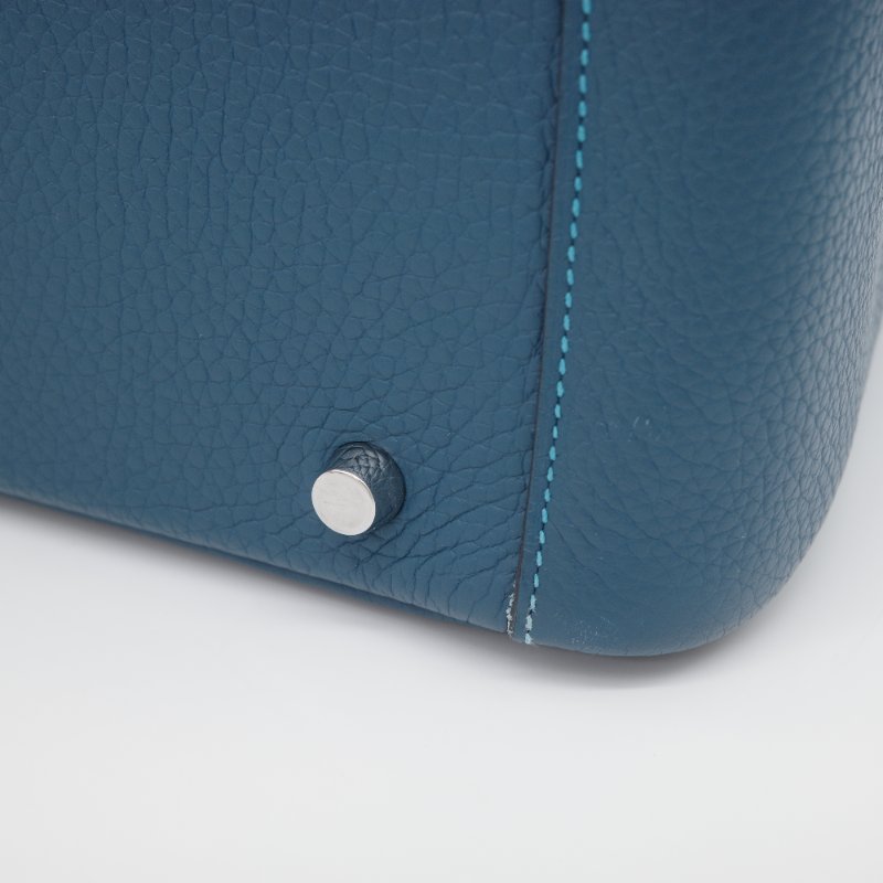 Hermès 愛馬仕 Lindy 30  綠松石 鴨子藍 雙拼色  TC牛皮 銀扣 單肩包 框 R ｜🈶️專櫃購證-10