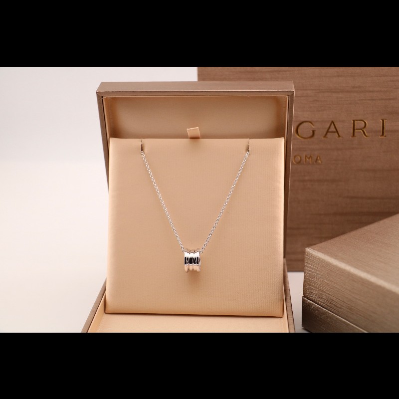 BVLGARI 白金彈簧項鍊 新扣-0