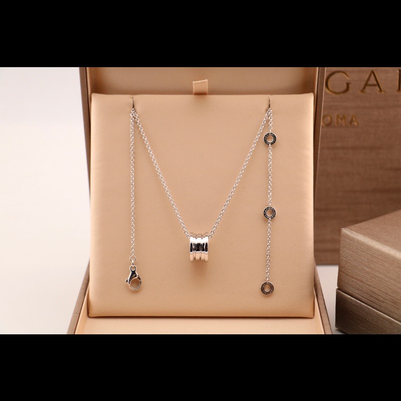 BVLGARI 白金彈簧項鍊 新扣-1