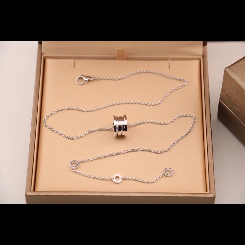 BVLGARI 白金彈簧項鍊 新扣-2