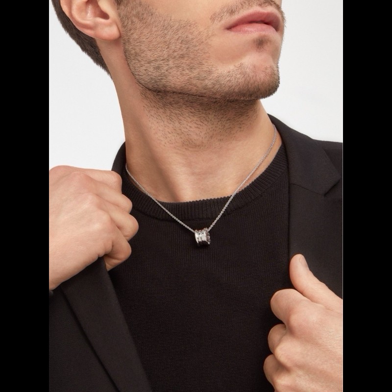 BVLGARI 白金彈簧項鍊 新扣-5