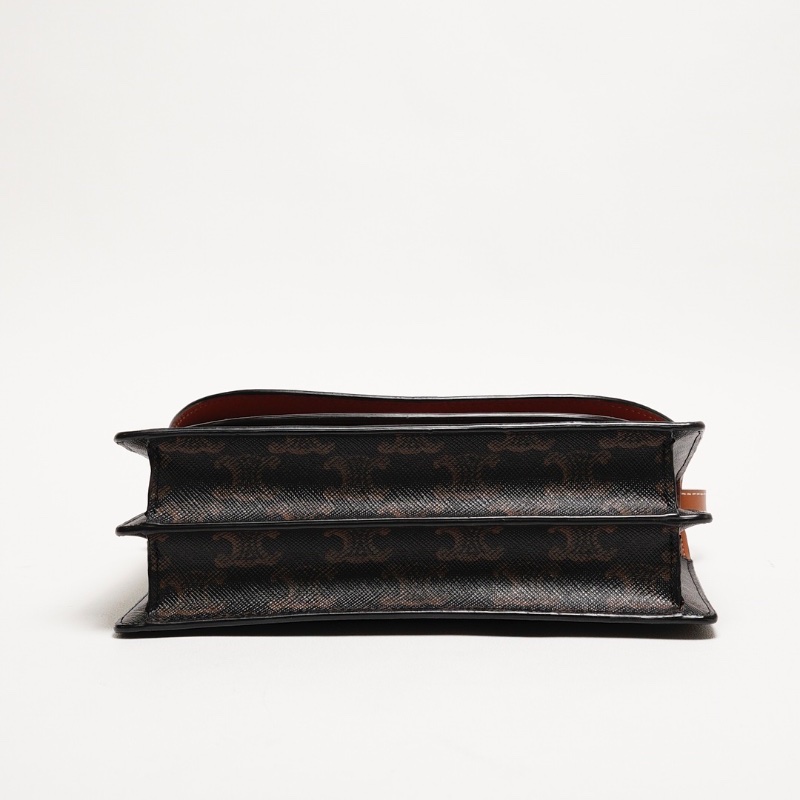 CELINE TRIOMPHE帆布平滑羊皮STRAP斜背包-2