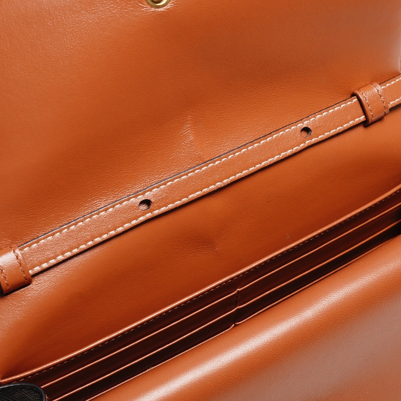 CELINE TRIOMPHE帆布平滑羊皮STRAP斜背包-6