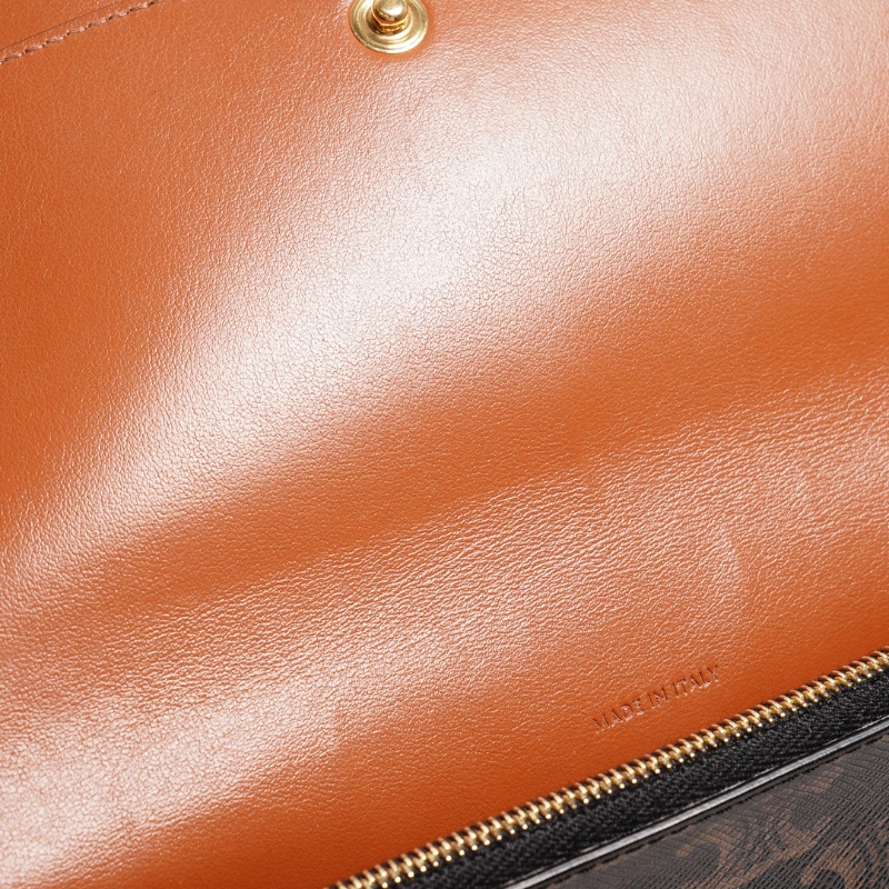 CELINE TRIOMPHE帆布平滑羊皮STRAP斜背包-9