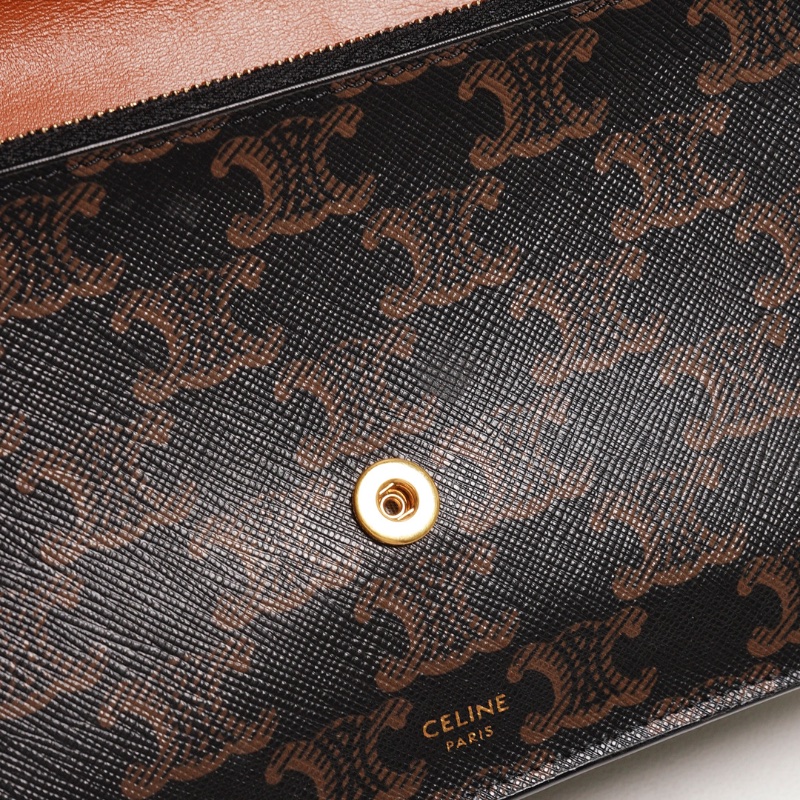 CELINE TRIOMPHE帆布平滑羊皮STRAP斜背包-13