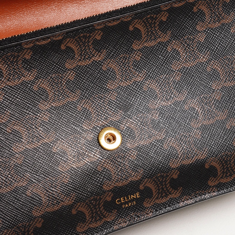 CELINE TRIOMPHE帆布平滑羊皮STRAP斜背包-14