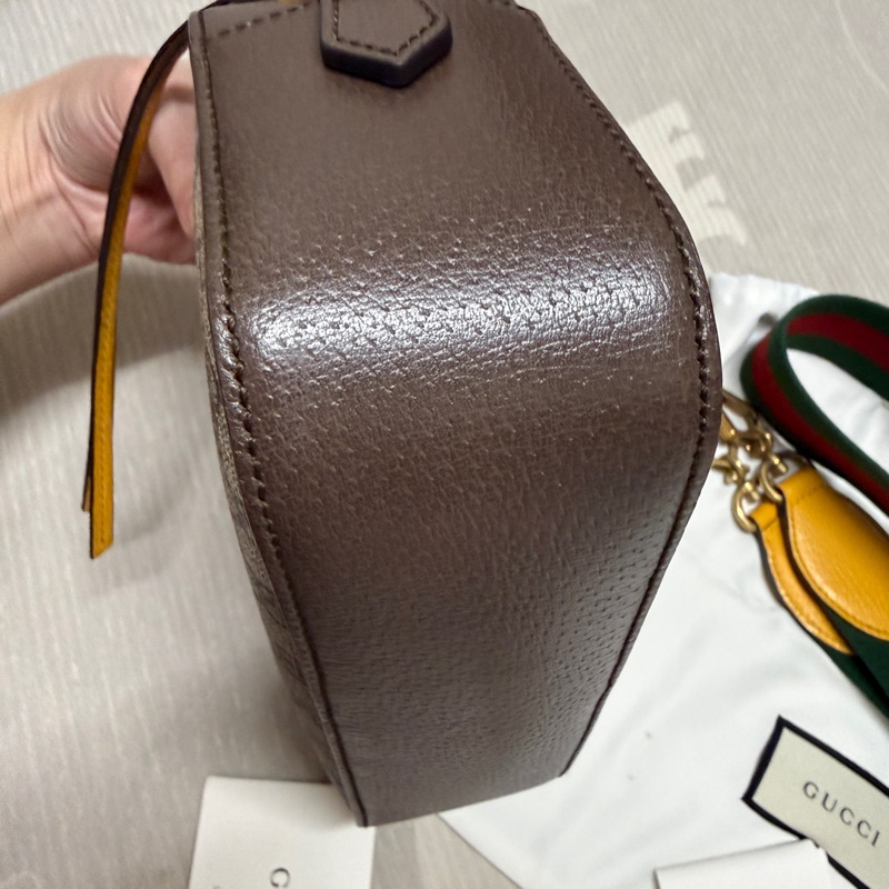 GUCCI Neo Vintage GG Suprem  經典虎頭印花皮革斜背/相機包(咖)-10