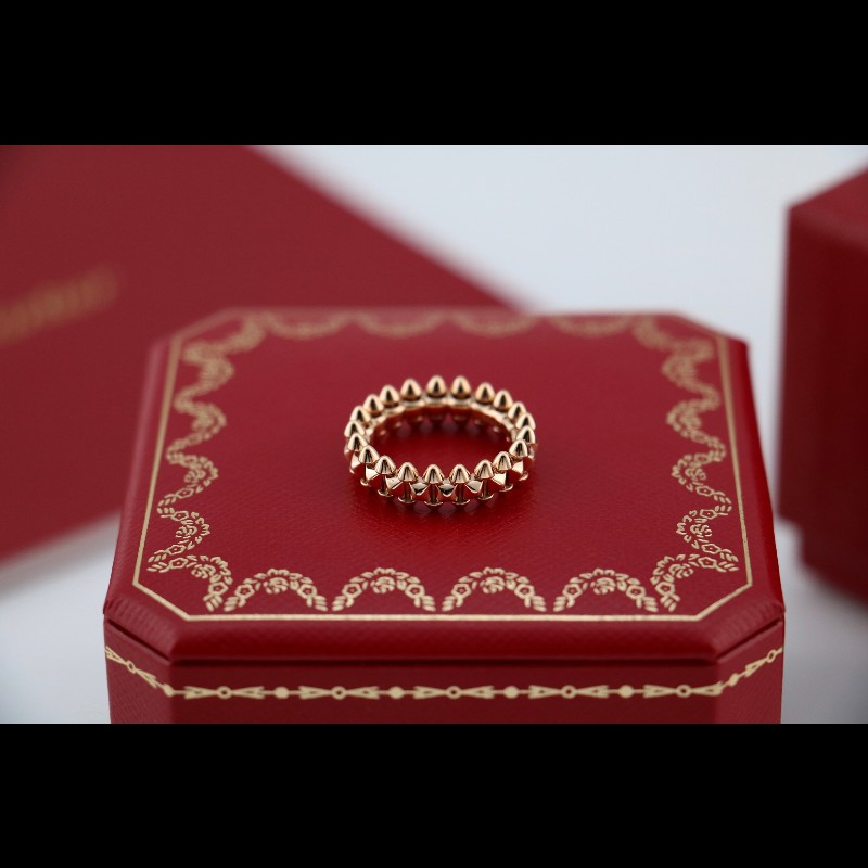 Cartier 玫瑰金clash 窄版戒指 50碼-0
