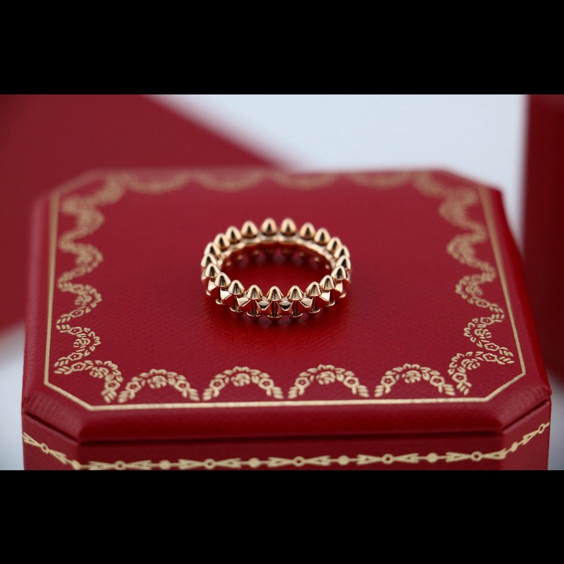 Cartier 玫瑰金clash 窄版戒指 50碼-1