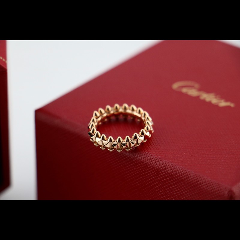 Cartier 玫瑰金clash 窄版戒指 50碼-2