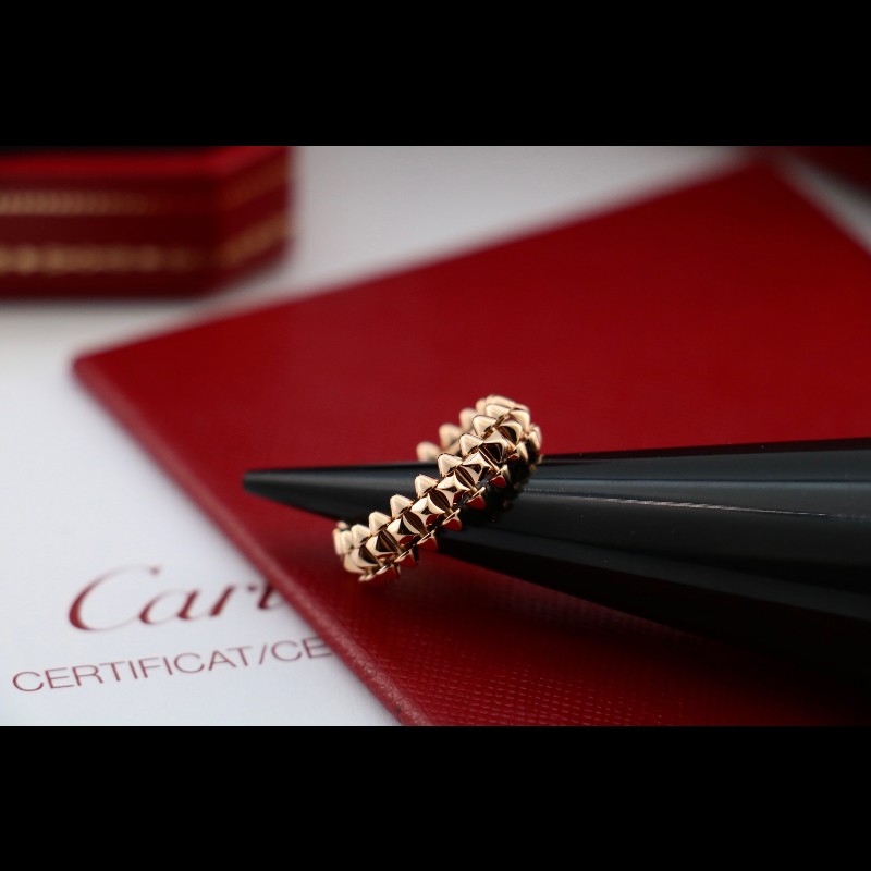 Cartier 玫瑰金clash 窄版戒指 50碼-4