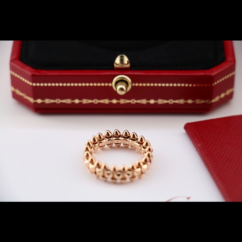 Cartier 玫瑰金clash 窄版戒指 50碼-5