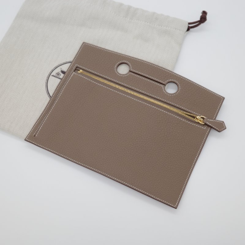 Hermès 愛馬仕 POCHETTE RACKPOCKET 25  大象灰 TOGO 18 ETOUPE 牛皮-0