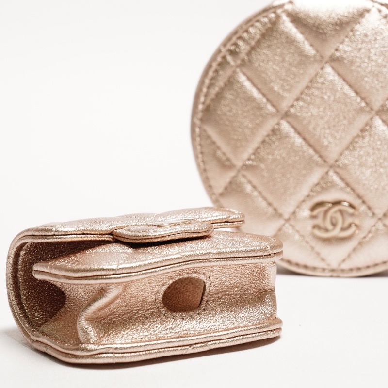 Chanel vip二合一包包 子母掛件腰包（香檳金）-2