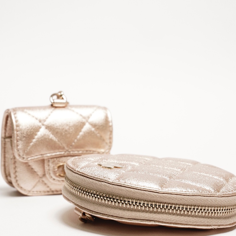 Chanel vip二合一包包 子母掛件腰包（香檳金）-3