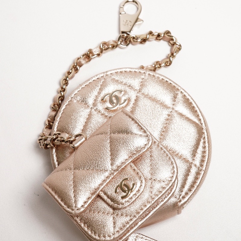 Chanel vip二合一包包 子母掛件腰包（香檳金）-5