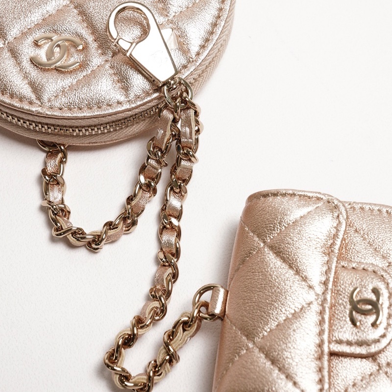 Chanel vip二合一包包 子母掛件腰包（香檳金）-9