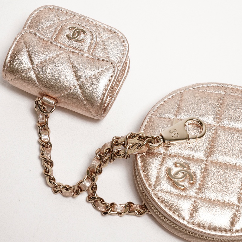 Chanel vip二合一包包 子母掛件腰包（香檳金）-10