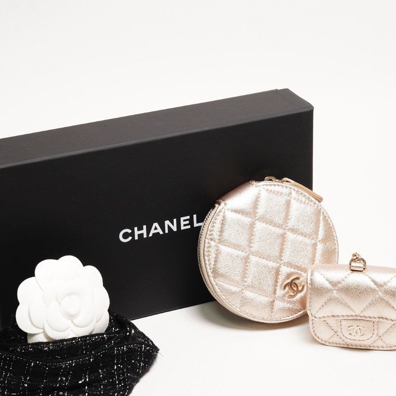 Chanel vip二合一包包 子母掛件腰包（香檳金）-11