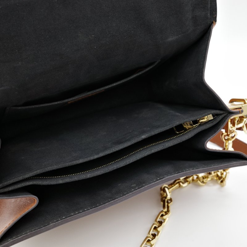 Louis Vuitton 路易威登 Dauphine 達芙琳 棕色 帆布 鏈帶 斜背包 肩背包-8