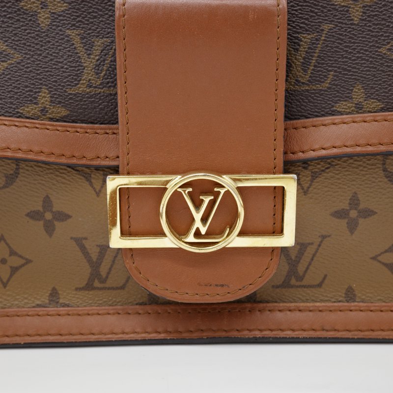 Louis Vuitton 路易威登 Dauphine 達芙琳 棕色 帆布 鏈帶 斜背包 肩背包-9