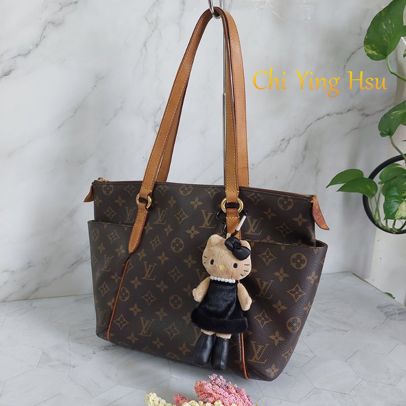 LV原花金釦TOTALLY   PM   M56688🎀出清特惠價🎀 ~雙口袋肩背包~二手品-0