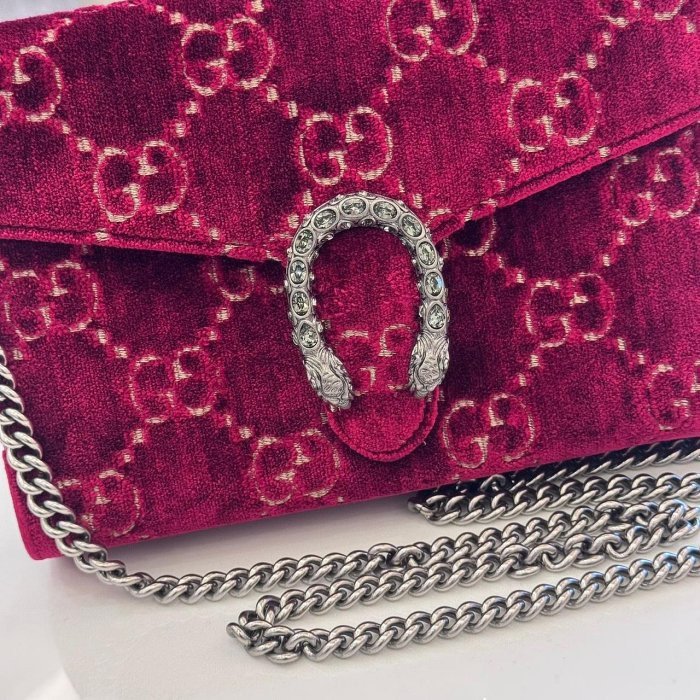 *SHIHNA名牌精品* Gucci 酒紅色絨面酒神包-1