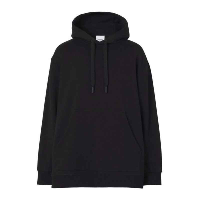 Burberry Oversized Check Panel Hoodie For Women in Black - 8044990-BLACK ( Size: S )-1