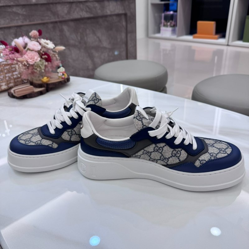 *SHIHNA名牌精品*GUCCI  GG Supreme帆布拼接 藍色板鞋 7 (僅試穿)-1