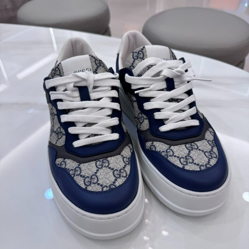 *SHIHNA名牌精品*GUCCI  GG Supreme帆布拼接 藍色板鞋 7 (僅試穿)-5