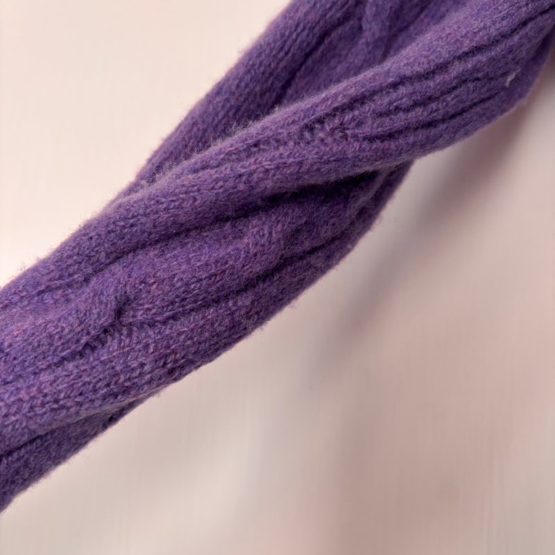 ::POLO RALPH LAUREN::  鵝黃拚色刺繡 紫色麻花毛料上衣 S號-18