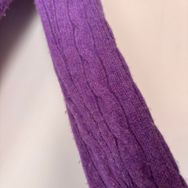 ::POLO RALPH LAUREN::  鵝黃拚色刺繡 紫色麻花毛料上衣 S號-20