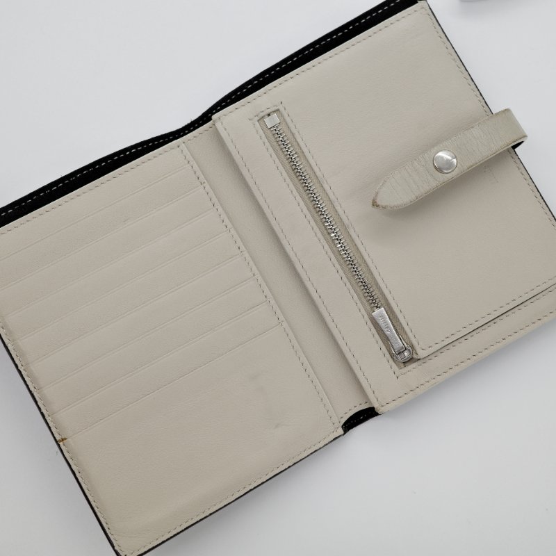 Celine 思琳 Strap Wallet 黑色 牛皮 中夾 長夾-6