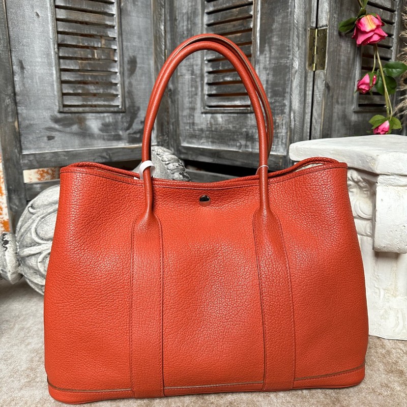 Hermes garden party花園36 橙色手提包-3