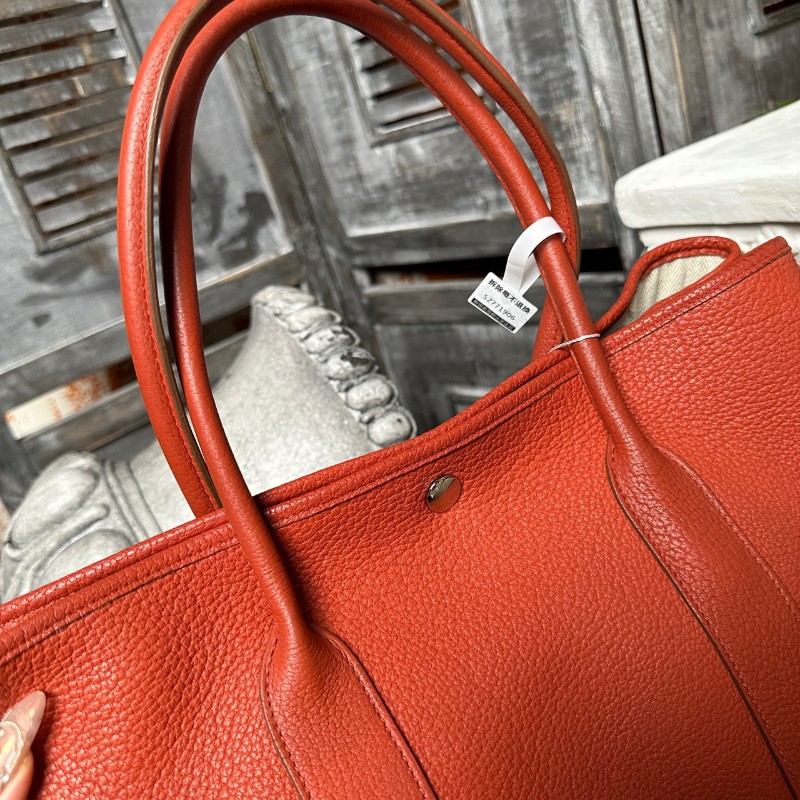 Hermes garden party花園36 橙色手提包-5