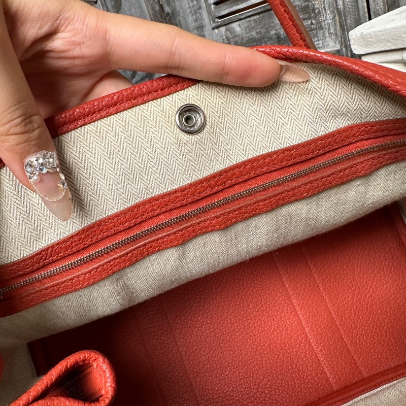 Hermes garden party花園36 橙色手提包-16