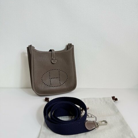 Hermes 愛馬仕伊芙琳 Evelyne mini大象灰 銀扣