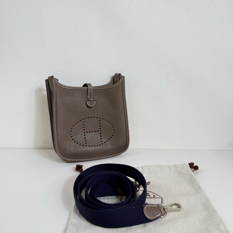 Hermes 愛馬仕伊芙琳 Evelyne mini大象灰 銀扣-0
